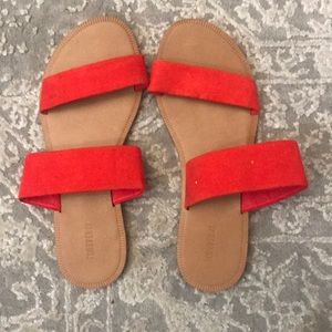 Forever 21 Red Suede Sandal Flat